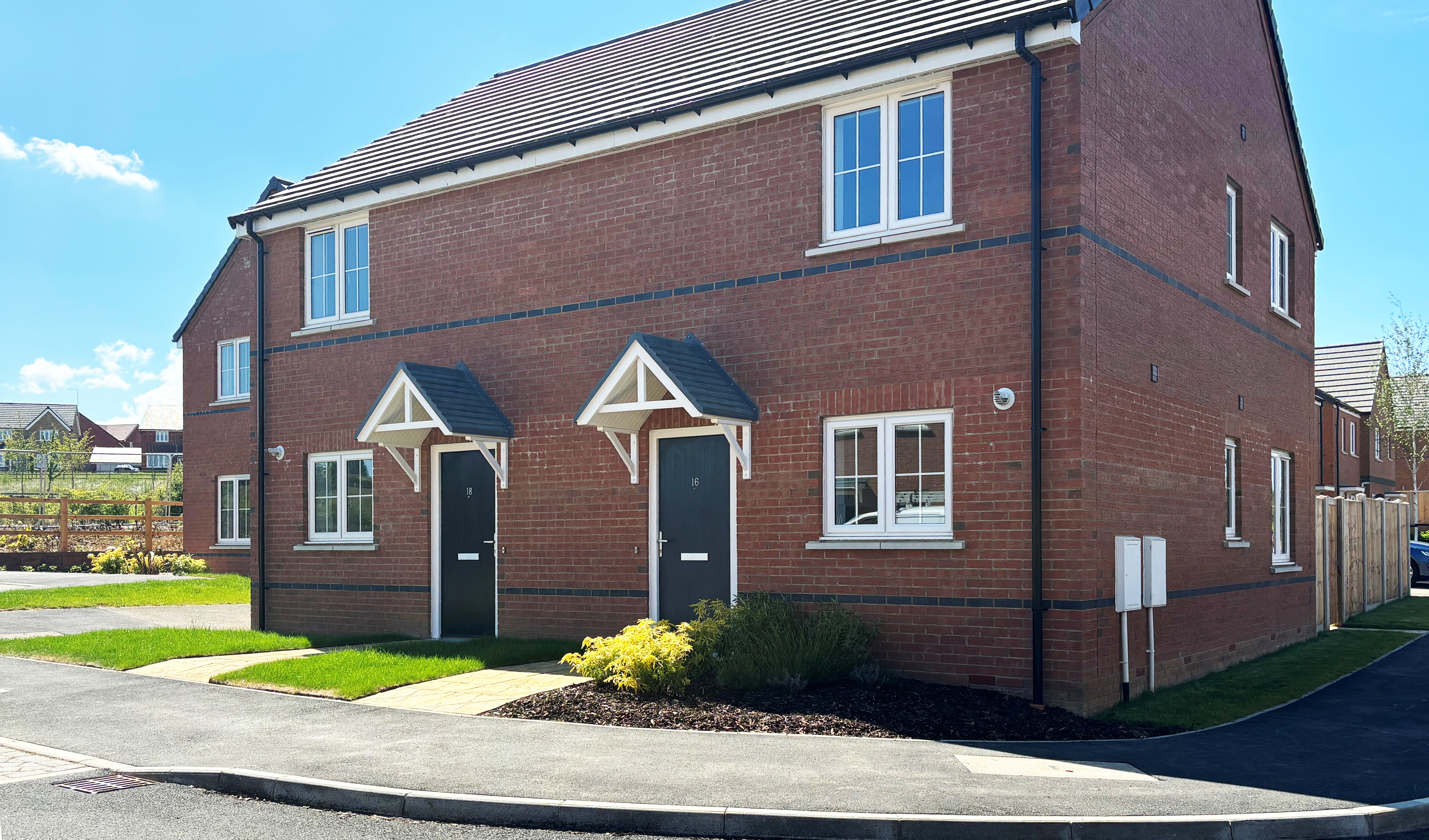 Photo of two new semi-detached houses