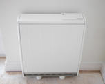 Photo of an electric heating unit in a new built home